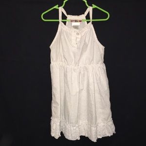 White lemon kiss eyelet halter style  dress